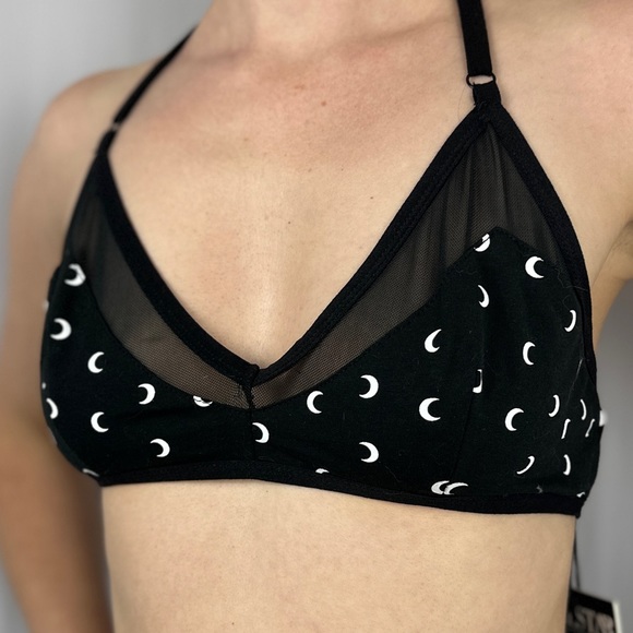 Killstar Bra aurora bralette Crescent Moon Witch Witchy Goth cotton crop top edm - Picture 4 of 4